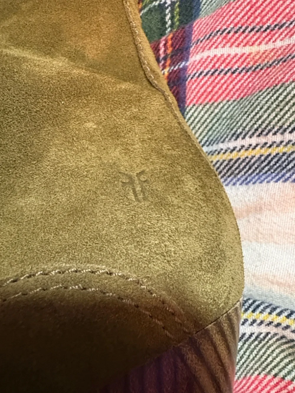 NEW $398 FRYE Anthropologie Women's Olive Suede Mid-Calf Block Heel Boot - Picture 6 of 9